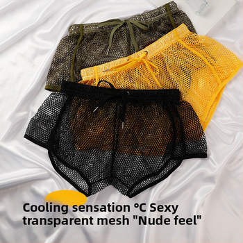 Pánske sieťované boxerky, priedušné, 100% polyester, nízky pás, pletené