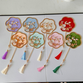 Rankinis ventiliatorius – apvalios formos, Kinijos stilius, metalinis korpusas, intarpų dailė, verslo dovana