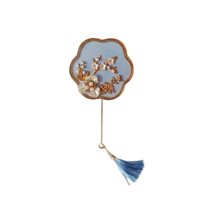 Rankinis ventiliatorius – apvalios formos, Kinijos stilius, metalinis korpusas, intarpų dailė, verslo dovana