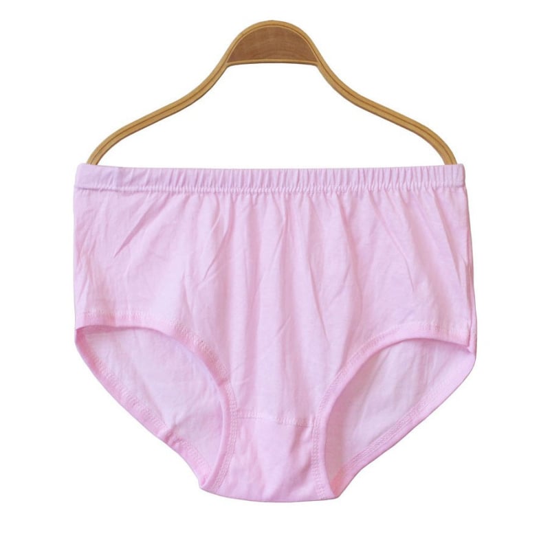 Памучно бельо за мъже и жени със средна талия, дишащо, едноцветно, 100% памук, за пенсионери