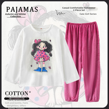 Guļammaises komplekts ar kapuci, animācijas stila, korāla fliessaudums, bieza, apaļš kakls, garas piedurknes