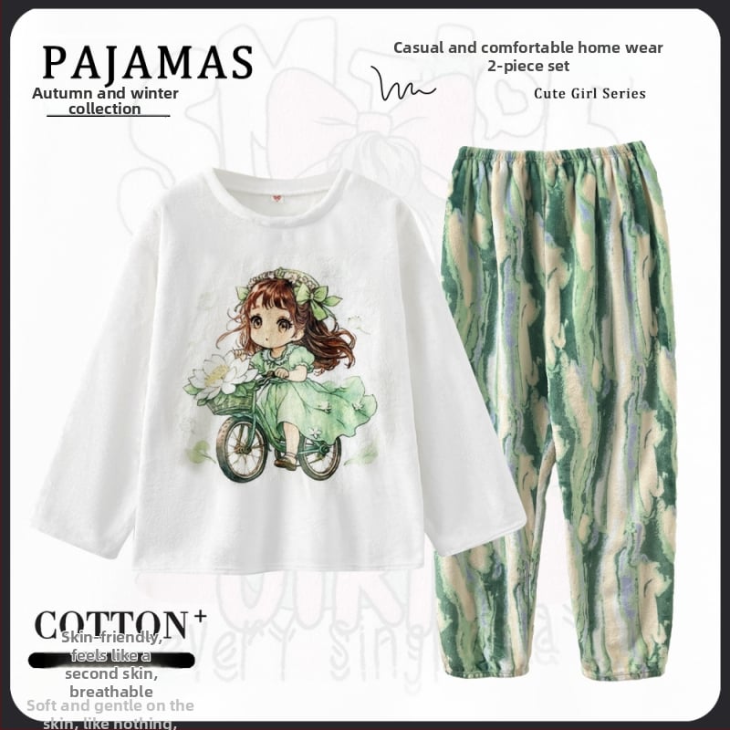 Guļammaises komplekts ar kapuci, animācijas stila, korāla fliessaudums, bieza, apaļš kakls, garas piedurknes