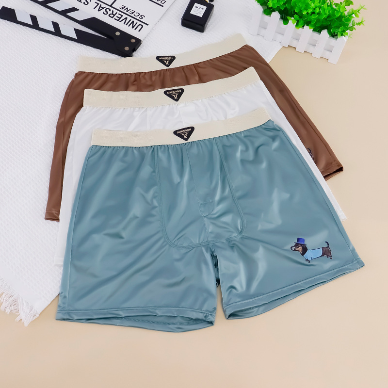 Boxeri pentru bărbați Ice Silk – respirabili, antibacterieni, tricot din nailon, talie medie, uni, căptușeală din viscoză 90–95%