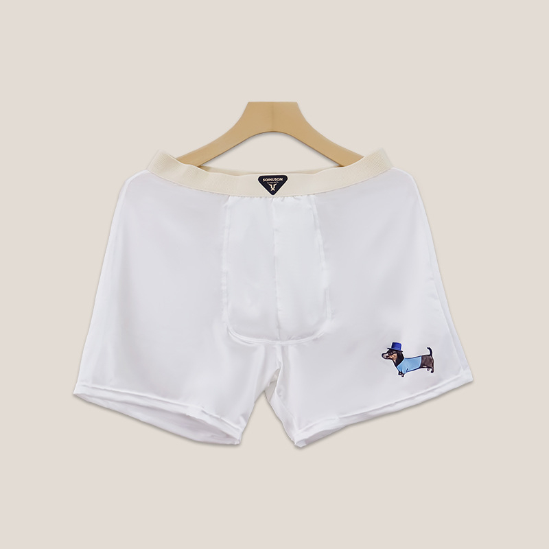 Boxeri pentru bărbați Ice Silk – respirabili, antibacterieni, tricot din nailon, talie medie, uni, căptușeală din viscoză 90–95%