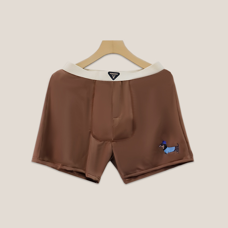 Boxeri pentru bărbați Ice Silk – respirabili, antibacterieni, tricot din nailon, talie medie, uni, căptușeală din viscoză 90–95%