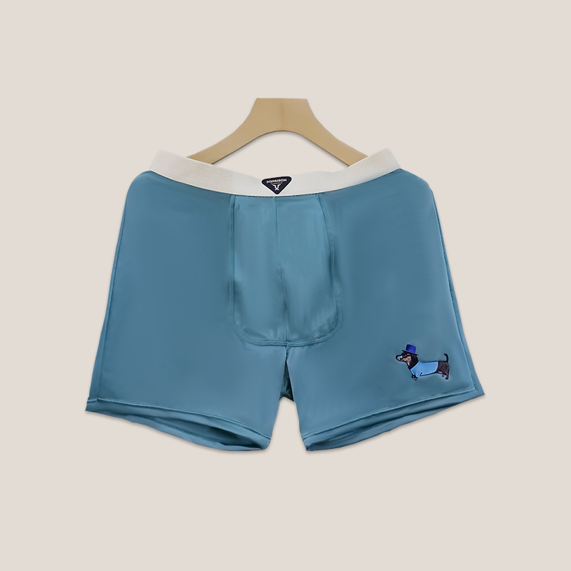 Boxeri pentru bărbați Ice Silk – respirabili, antibacterieni, tricot din nailon, talie medie, uni, căptușeală din viscoză 90–95%