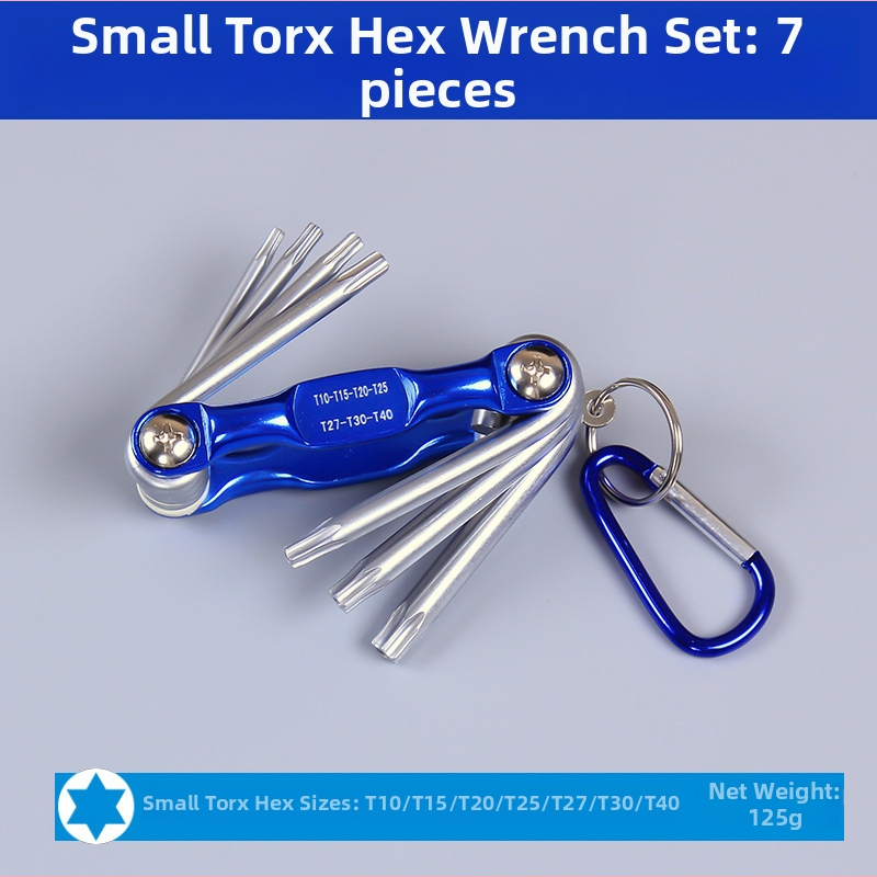 Skladaný set šesťhranových kľúčov — chróm-vanádiová oceľ, hmotnosť 300, hlava so šesťhraným otvorom