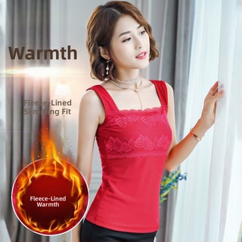 Sieviešu camisole rudens-ziemai, šaura siluete, elastīgs audums, izšuvumi, caurspīdīgas detaļas; galvenais materiāls: Modal, galvenā sastāva 95% kokvilna; zems kakla laukums; piemērots visiem gadalaikiem