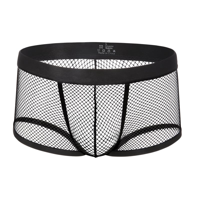 Meeste võrgust bokserid madala vöökoha, hingav kootud materjal, kubemesevooder elastaaniga