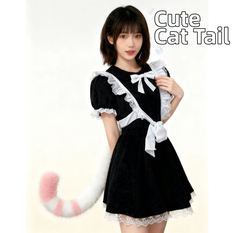 Cosplay опашка лисица и котка – ръчно изработени аксесоари за лоли аниме прислужница костюм, Yihong, налични на склад, за възрастни, Есен 2025