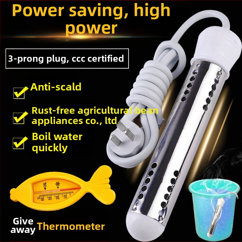 Elektrická tyč na rýchly ohrev vody s automatickým vypnutím, proti úniku, 2–3 kW, pre domáce použitie