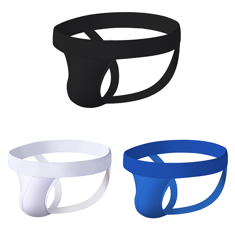 Vyriniai medvilniniai kvėpuojantys tangai su didele U kišene, vidutinio juosmens, megztas audinys