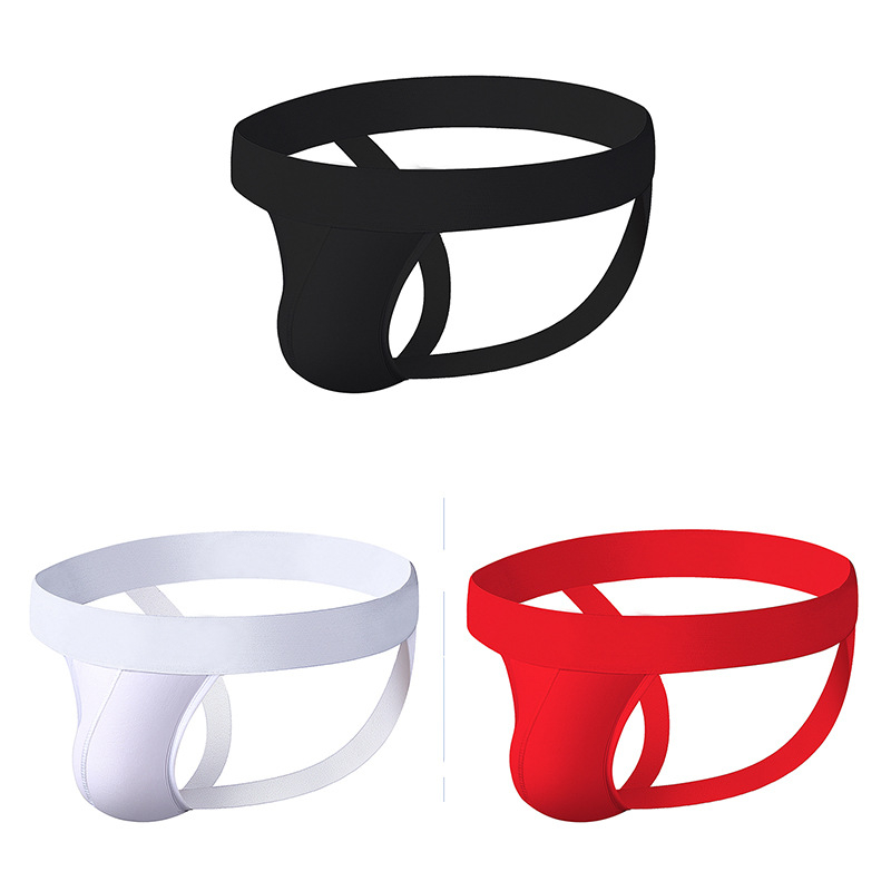 Vyriniai medvilniniai kvėpuojantys tangai su didele U kišene, vidutinio juosmens, megztas audinys