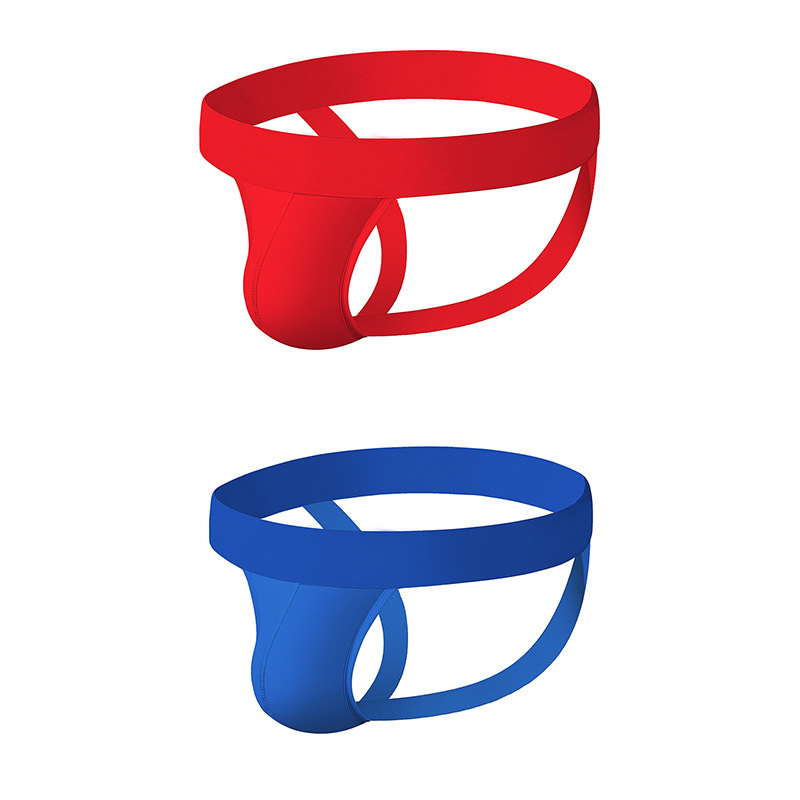 Vyriniai medvilniniai kvėpuojantys tangai su didele U kišene, vidutinio juosmens, megztas audinys