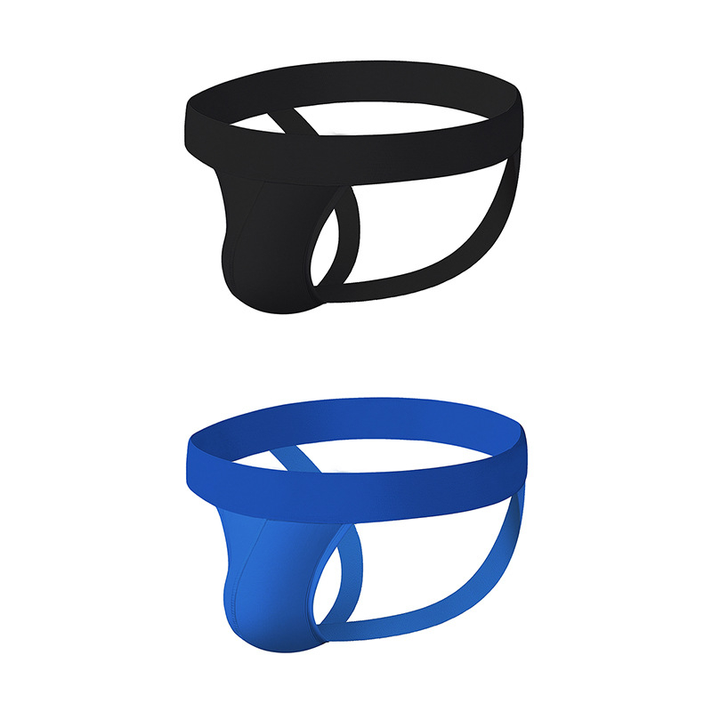 Vyriniai medvilniniai kvėpuojantys tangai su didele U kišene, vidutinio juosmens, megztas audinys