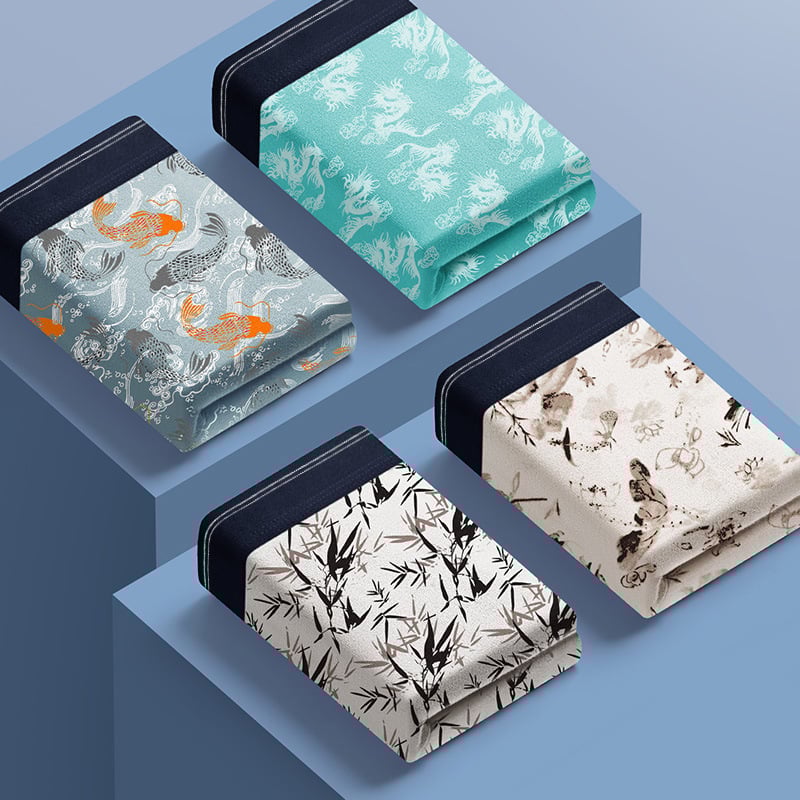 Vyrų medvilniniai bokseriai, kvėpuojantys, megzti, vidutinio liemens, vienos spalvos