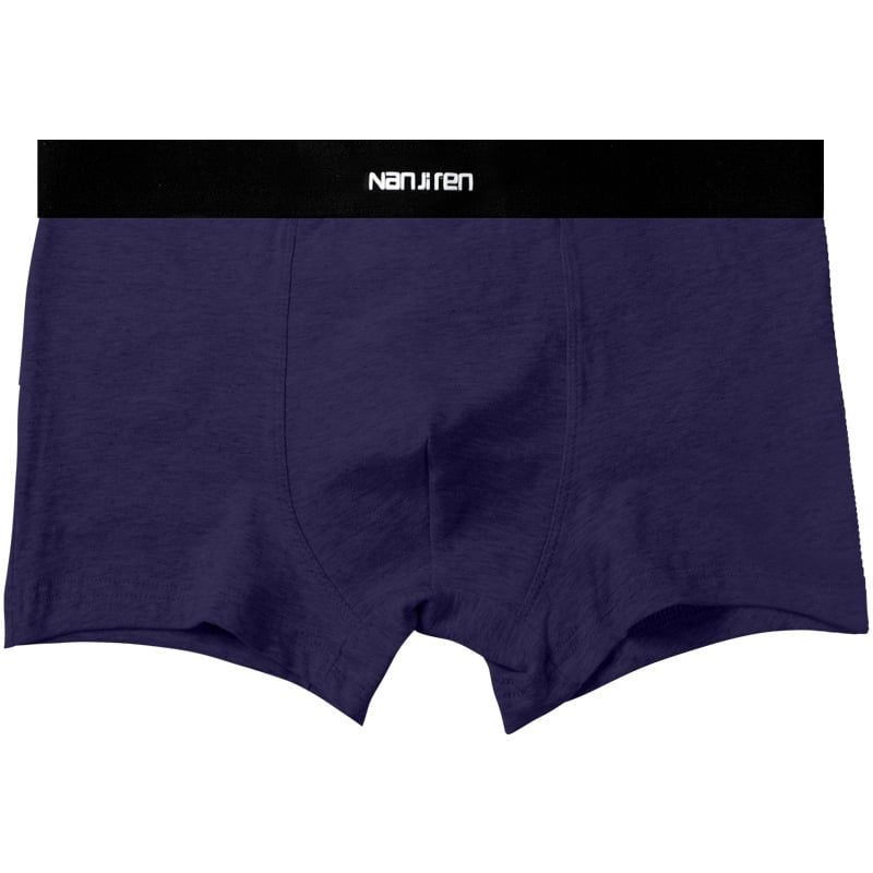 Vyrų medvilniniai bokseriai, kvėpuojantys, megzti, vidutinio liemens, vienos spalvos