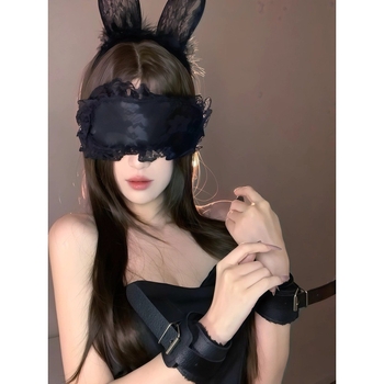 Дантелена маска за очи, непрозрачни белезници, удебелен комплект гривни за двойка – реквизит