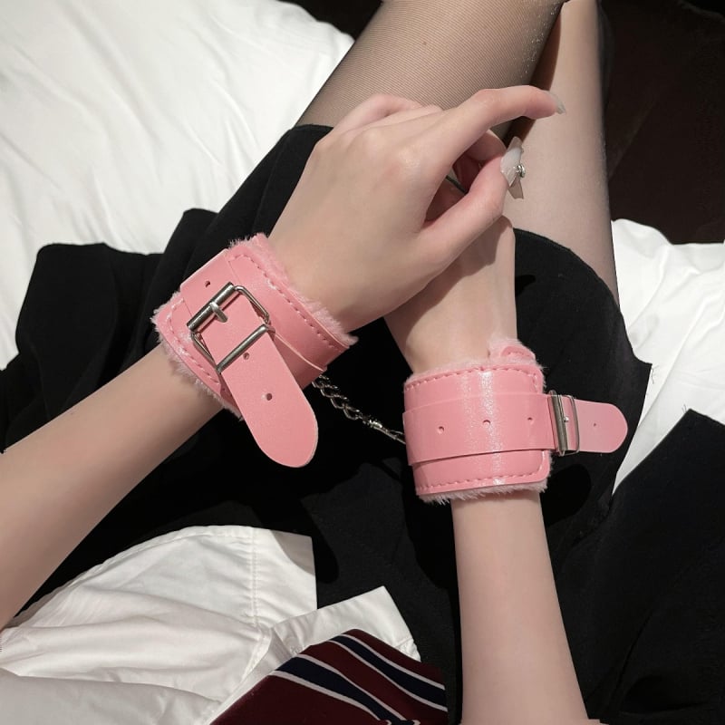 Дантелена маска за очи, непрозрачни белезници, удебелен комплект гривни за двойка – реквизит