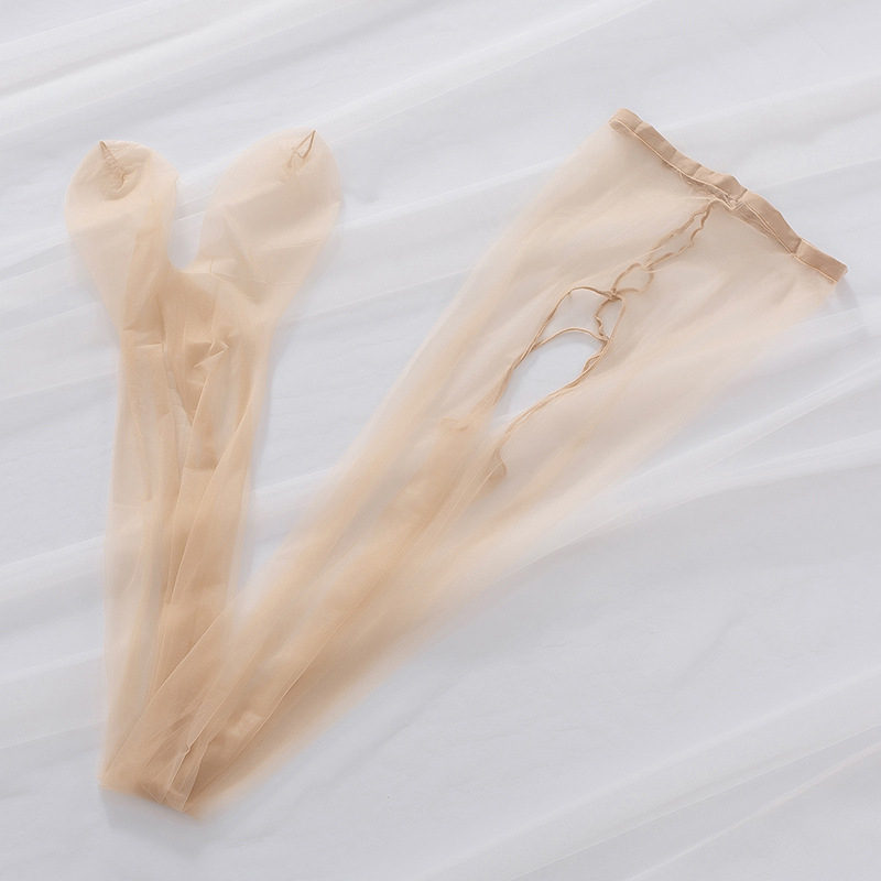 Crotchless Stockings Ultra-thin One-Line Crotch Nylon (Cored Yarn) Invisible Seamless pentru femei