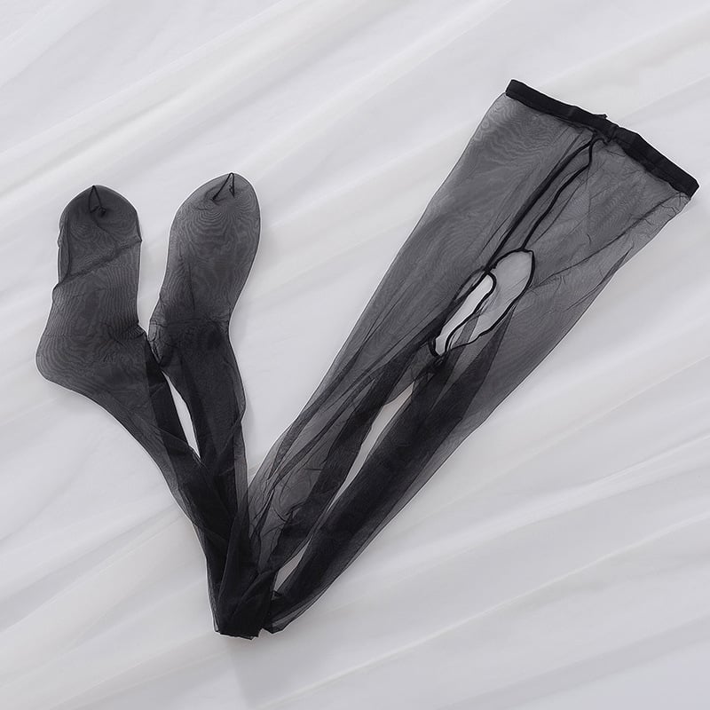 Crotchless Stockings Ultra-thin One-Line Crotch Nylon (Cored Yarn) Invisible Seamless pentru femei