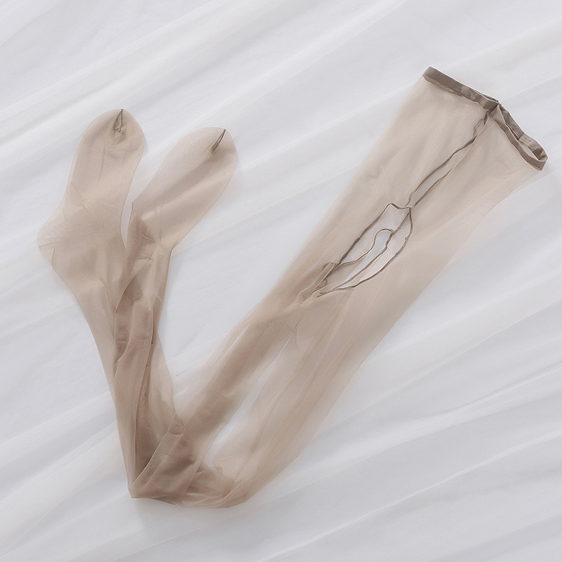 Crotchless Stockings Ultra-thin One-Line Crotch Nylon (Cored Yarn) Invisible Seamless pentru femei