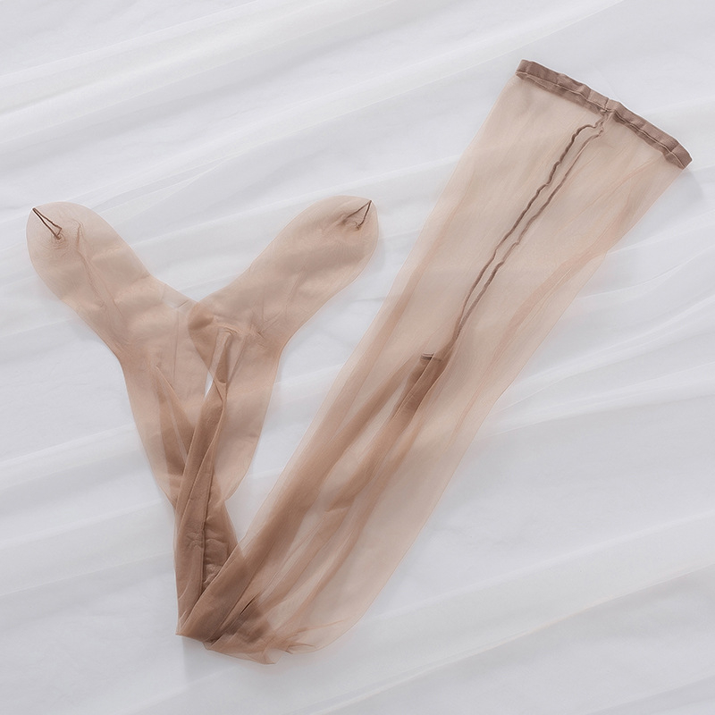 Crotchless Stockings Ultra-thin One-Line Crotch Nylon (Cored Yarn) Invisible Seamless pentru femei