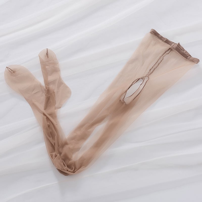 Crotchless Stockings Ultra-thin One-Line Crotch Nylon (Cored Yarn) Invisible Seamless pentru femei