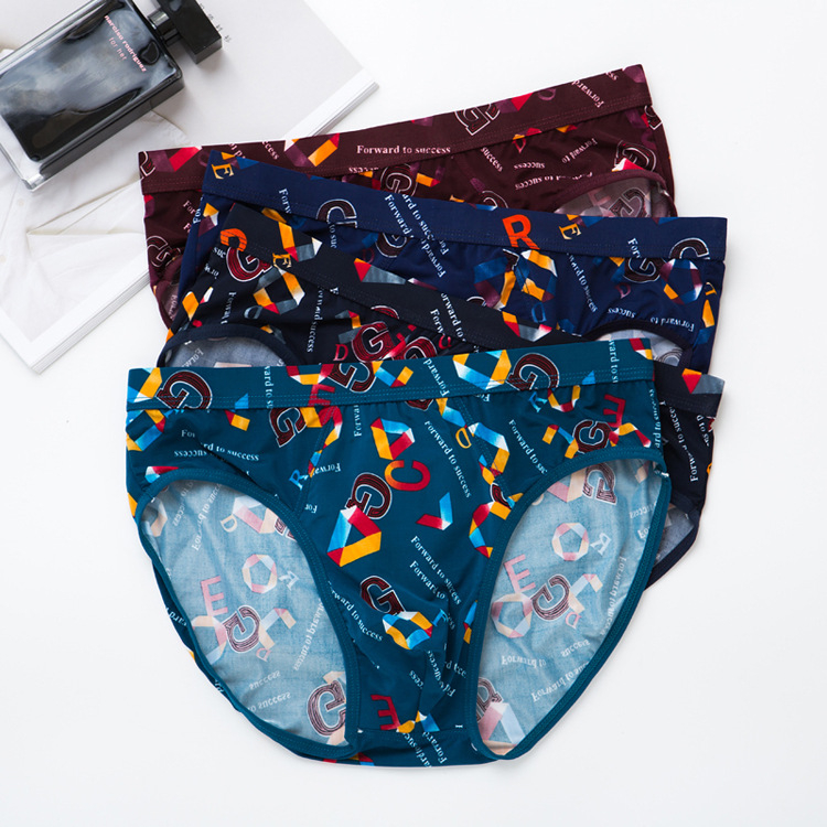 Meeste Ice Silk aluspüksid, hingav nailon, lihtne kude, keskmine vöökoht, Modal vooder