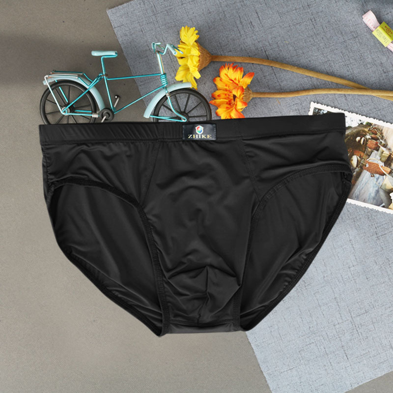 Meeste Ice Silk aluspüksid, hingav nailon, lihtne kude, keskmine vöökoht, Modal vooder