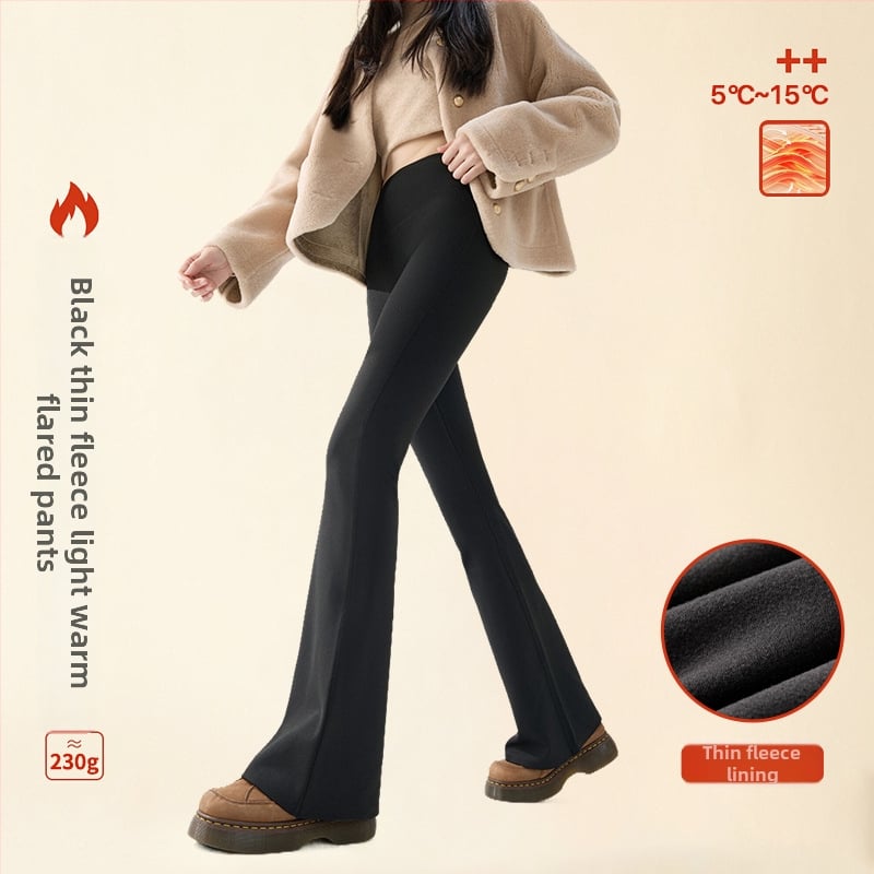 Sieviešu bikses ar polārai odere, ar nedaudz izstieptu siluetu, neilona–spandex maisījums (70-80% neilona, <30% spandex), bieza un silta, 3D raksts