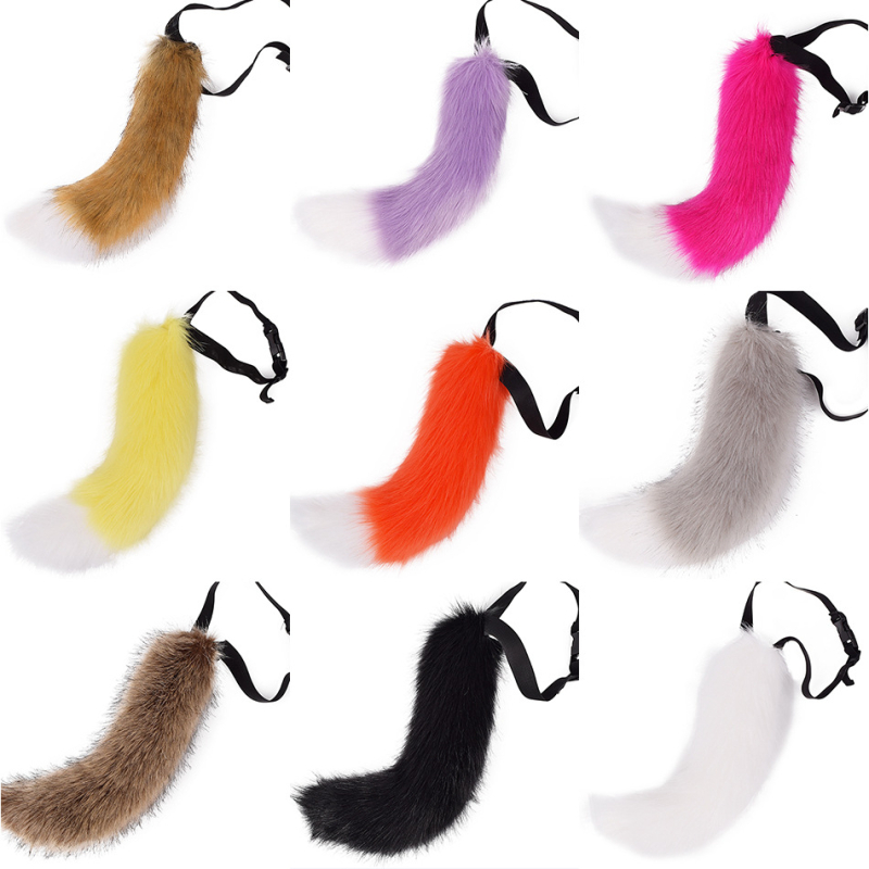 Cosplay реалистична лисица опашка, гъвкава и регулируема, аксесоар за костюм, за възрастни, есен 2024