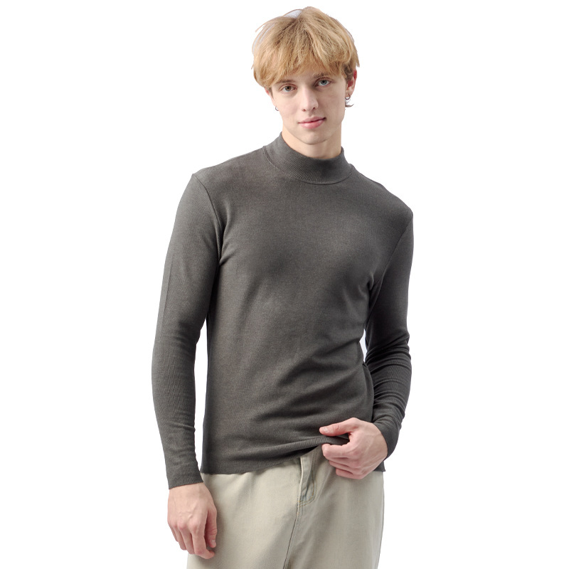 Vyrų pagrindinio sluoksnio marškinėliai su mock-neck, antibakteriniai, termiški, ekstra stora 301–350 g/m², Derong akrilas