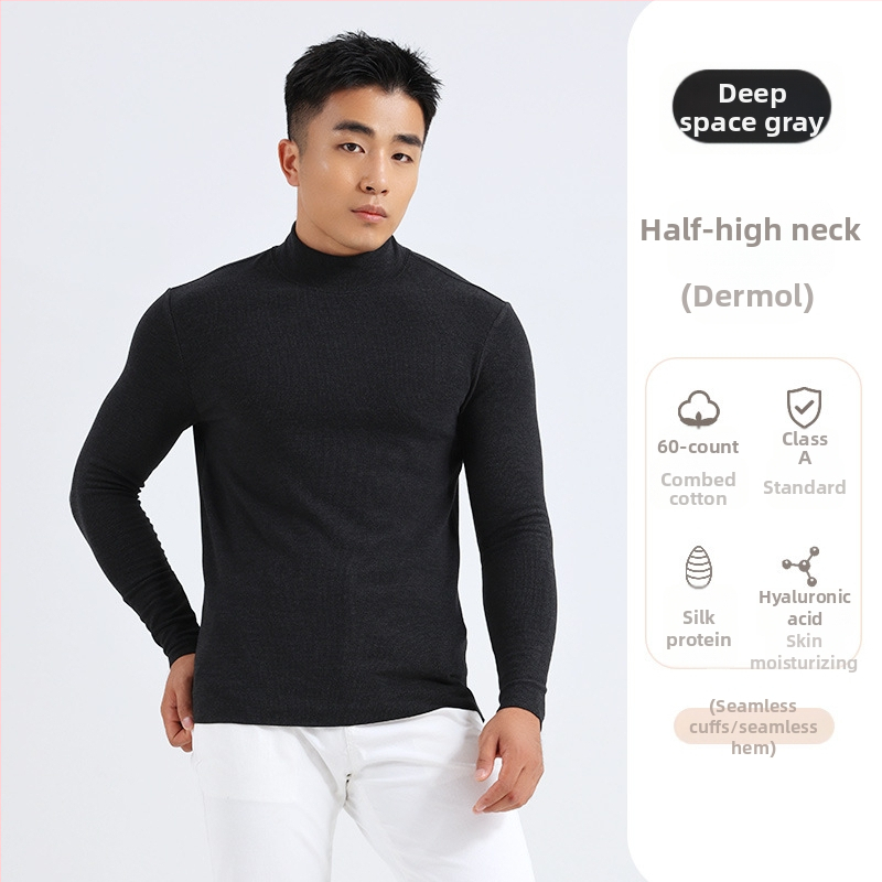 Vyrų pagrindinio sluoksnio marškinėliai su mock-neck, antibakteriniai, termiški, ekstra stora 301–350 g/m², Derong akrilas