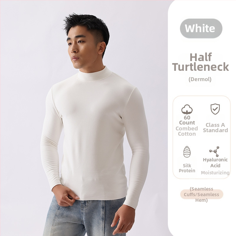 Vyrų pagrindinio sluoksnio marškinėliai su mock-neck, antibakteriniai, termiški, ekstra stora 301–350 g/m², Derong akrilas