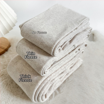 Γυναικείο βαμβακερό καλσόν με επένδυση φλίς, σμιλεύουσα εφαρμογή, μονόχρωμο σχέδιο, μεσαίας πυκνότητας, χειμερινή χρήση