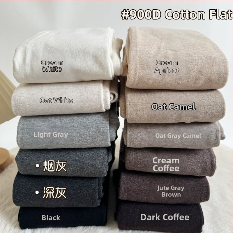 Γυναικείο βαμβακερό καλσόν με επένδυση φλίς, σμιλεύουσα εφαρμογή, μονόχρωμο σχέδιο, μεσαίας πυκνότητας, χειμερινή χρήση