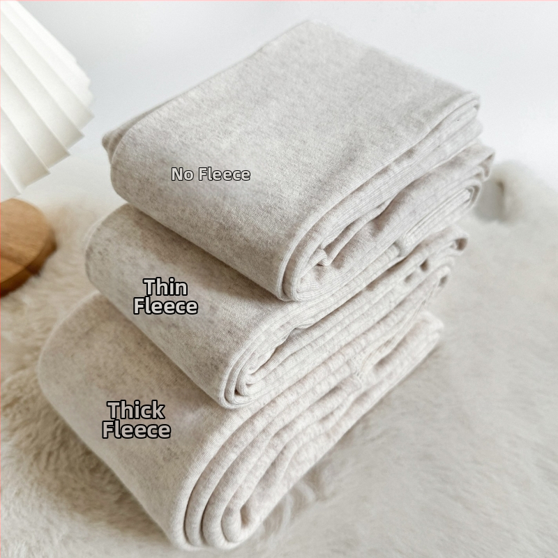 Γυναικείο βαμβακερό καλσόν με επένδυση φλίς, σμιλεύουσα εφαρμογή, μονόχρωμο σχέδιο, μεσαίας πυκνότητας, χειμερινή χρήση