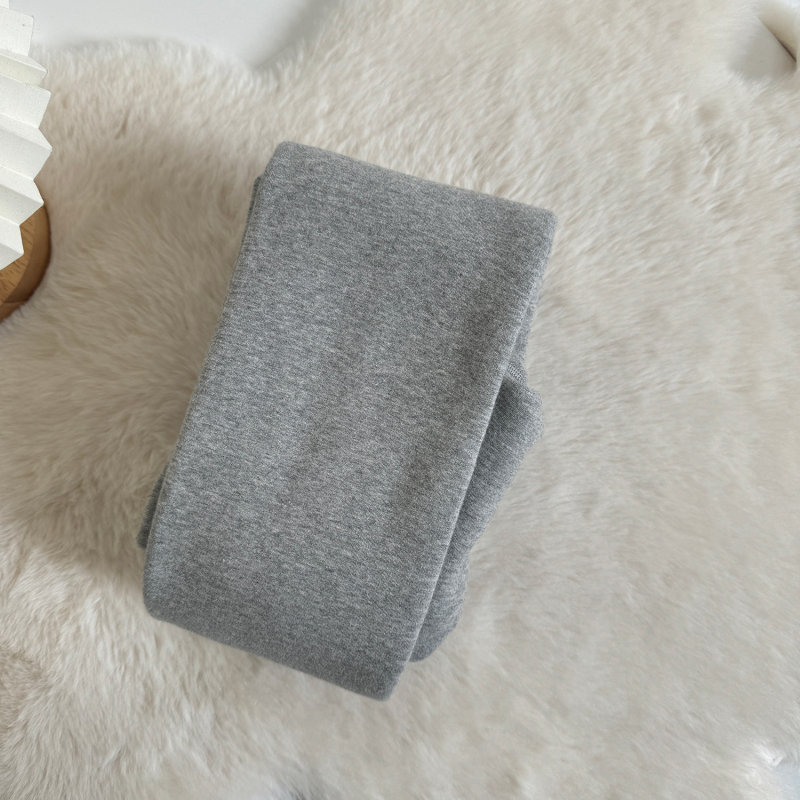 Γυναικείο βαμβακερό καλσόν με επένδυση φλίς, σμιλεύουσα εφαρμογή, μονόχρωμο σχέδιο, μεσαίας πυκνότητας, χειμερινή χρήση