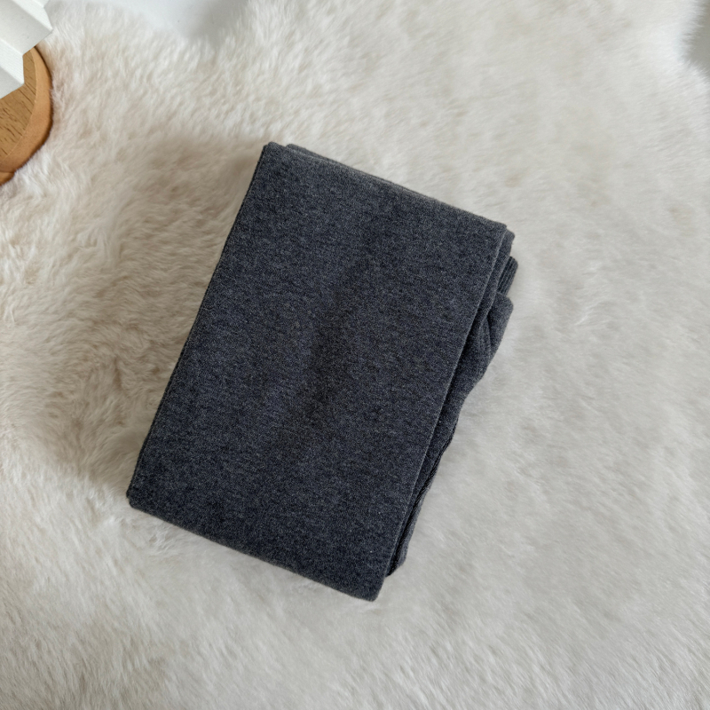 Γυναικείο βαμβακερό καλσόν με επένδυση φλίς, σμιλεύουσα εφαρμογή, μονόχρωμο σχέδιο, μεσαίας πυκνότητας, χειμερινή χρήση