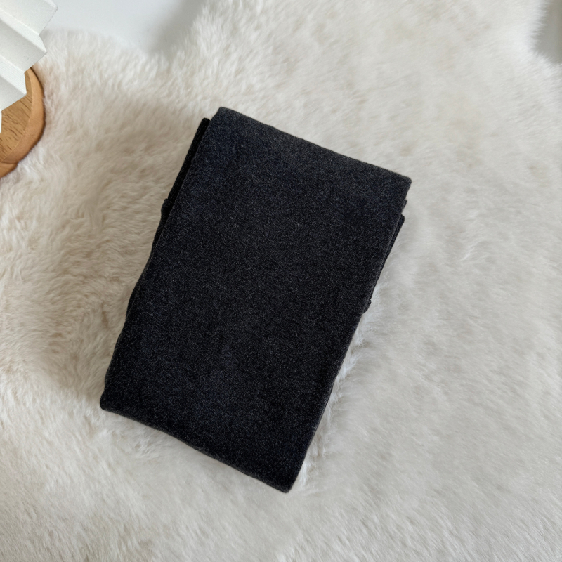 Γυναικείο βαμβακερό καλσόν με επένδυση φλίς, σμιλεύουσα εφαρμογή, μονόχρωμο σχέδιο, μεσαίας πυκνότητας, χειμερινή χρήση