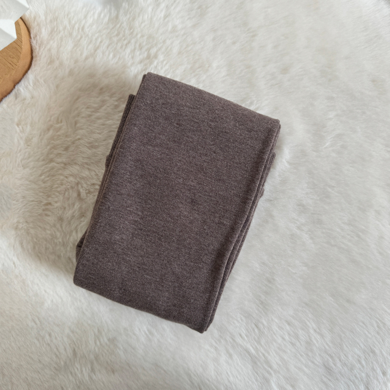 Γυναικείο βαμβακερό καλσόν με επένδυση φλίς, σμιλεύουσα εφαρμογή, μονόχρωμο σχέδιο, μεσαίας πυκνότητας, χειμερινή χρήση