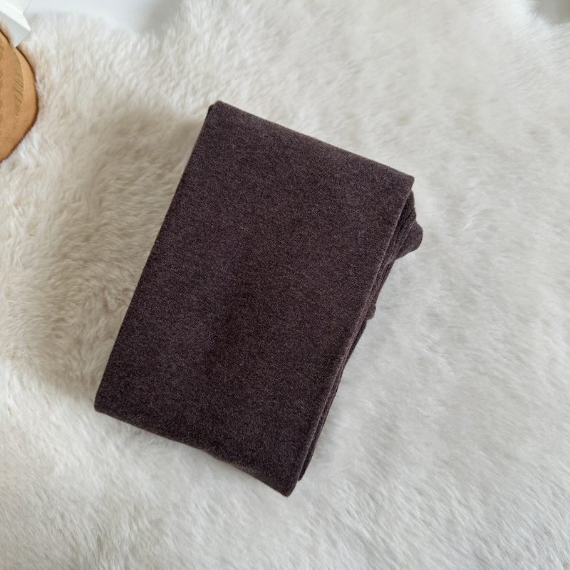 Γυναικείο βαμβακερό καλσόν με επένδυση φλίς, σμιλεύουσα εφαρμογή, μονόχρωμο σχέδιο, μεσαίας πυκνότητας, χειμερινή χρήση