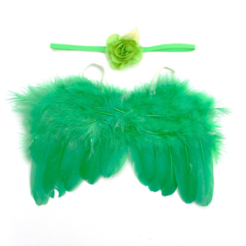 Сет ангелски крила с пера за дете, шифонена материя, листни мотиви и флорални акценти (Есен 2023 • на склад)