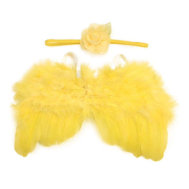 Сет ангелски крила с пера за дете, шифонена материя, листни мотиви и флорални акценти (Есен 2023 • на склад)