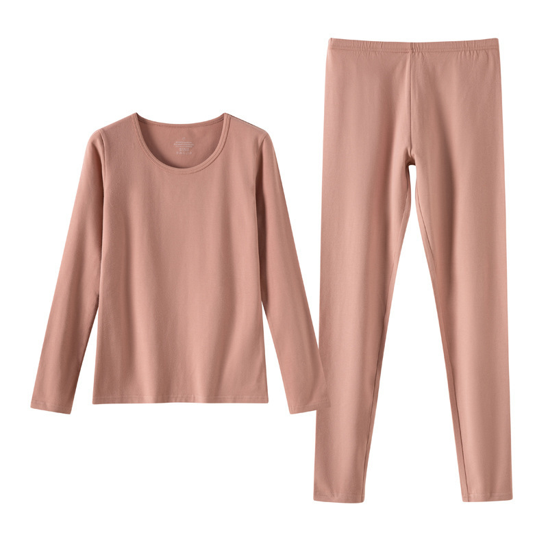 Set termic unisex din bumbac combed – 95–100% bumbac, antibacterian, antistat, cald, mâneci lungi, guler rotund, grosime moderata 181–200 g/m²