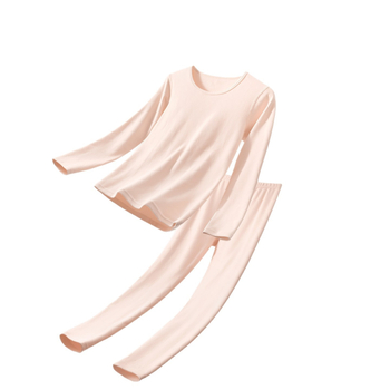 Set termic femei din bumbac – top cu guler rotund și pantaloni, 95% bumbac, 280 g/m2, respirabil, antibacterian, păstrează căldura