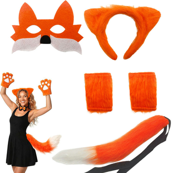 Уши и опашка на лисица за детски костюм, Хелоуин, пролет 2025