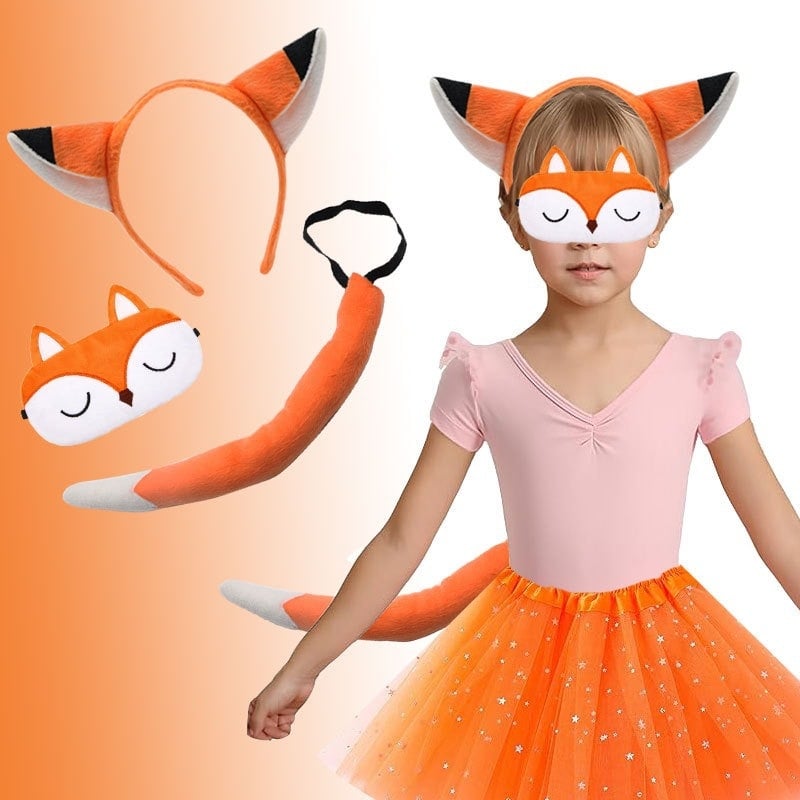 Уши и опашка на лисица за детски костюм, Хелоуин, пролет 2025