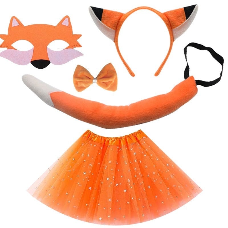 Уши и опашка на лисица за детски костюм, Хелоуин, пролет 2025
